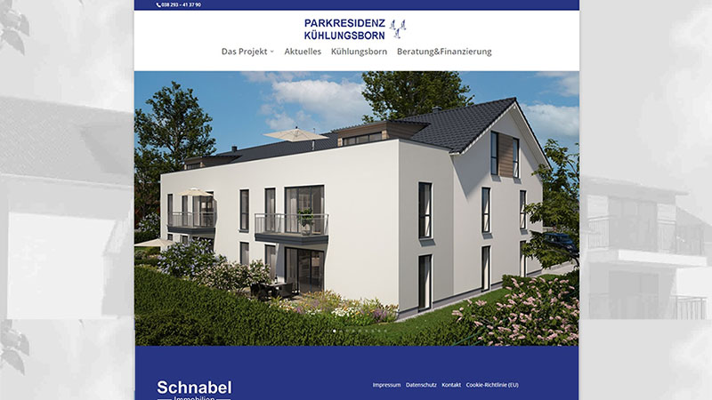 Projektseite Parkresidenz Online