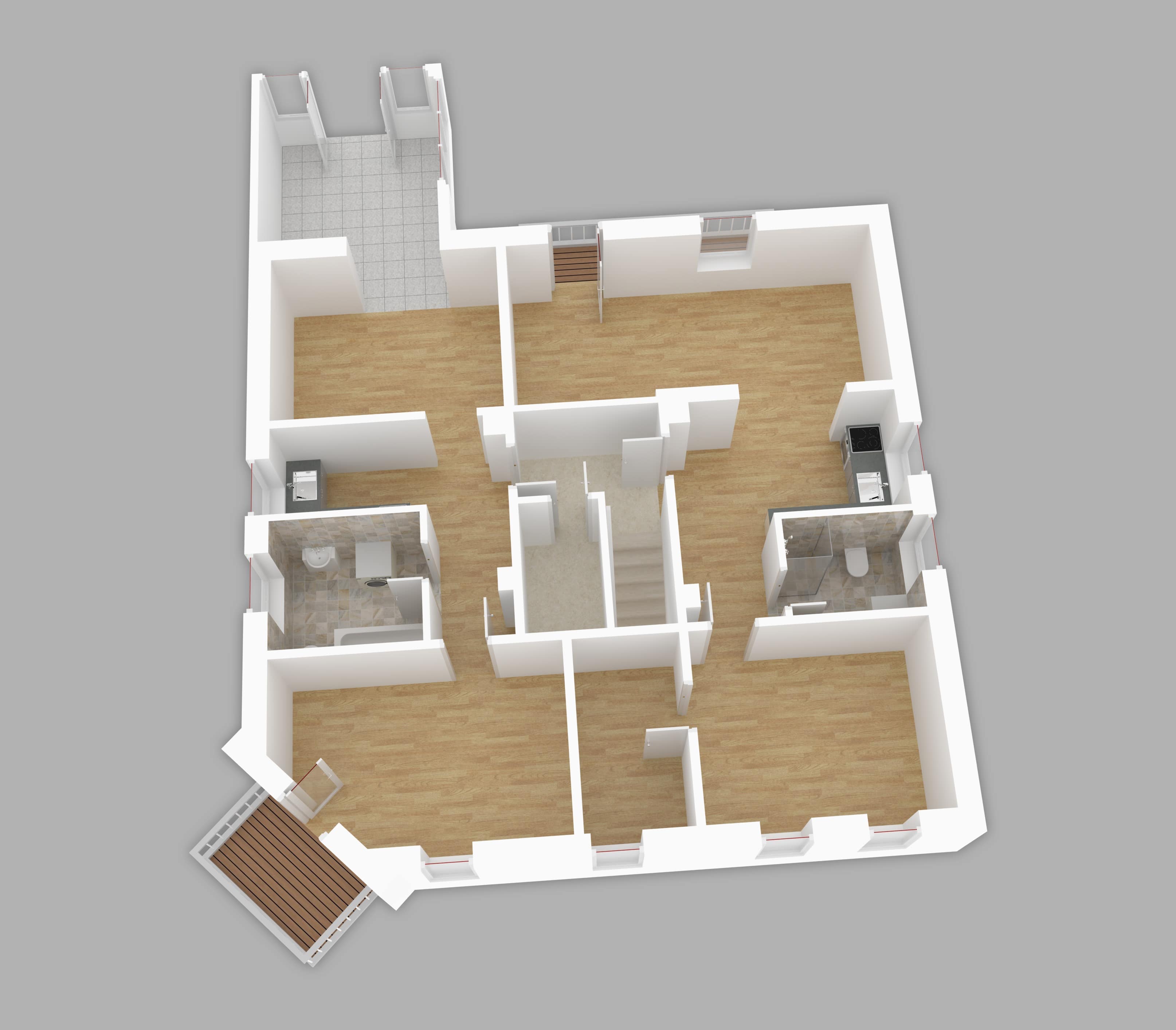 Grundriss 3D Obergeschoss
